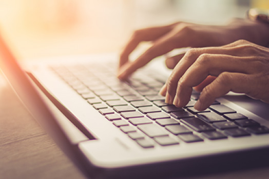 Laptop Typing Keyboard Computer Hands