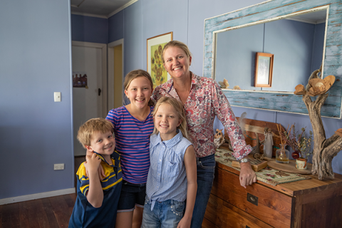 Megan Easton with her three children